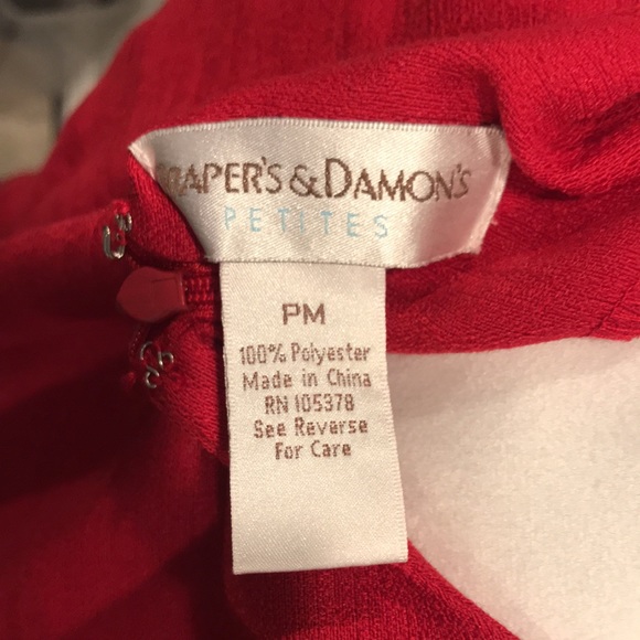 Fitted A-Line Dress Red Size Petite Medium - Picture 7 of 7